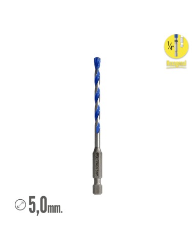 Broca Universal Hexagonal Ø 5,0 mm. (Blister 1 pieza)