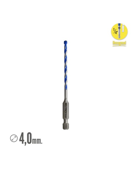 Broca Universal Hexagonal Ø 4,0 mm. (Blister 1 pieza)