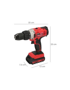 Taladro Atornillador 20 V. Con 2 Velocidades y Percutor. Bateria 2 Ah. Par Apriete 50 Nm. 2