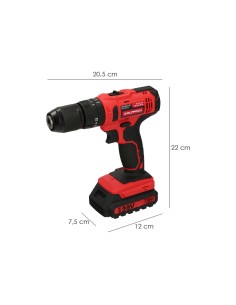 Taladro Atornillador 20 V. Con 2 Velocidades y Percutor. Bateria 2 Ah. Par Apriete 35 Nm. 2