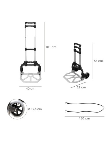 Carretilla Plegable Aluminio Portatil 60 kg.