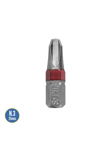 Puntas Destornillador Phillips Nº 3 (2 Piezas). Acero S2 al Cromo Vanadio. Puntas Hexagonales, Destorpuntas,