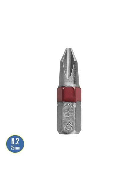 Puntas Largas Destornillador Phillips Nº 2 (2 Piezas). Acero S2 al Cromo Vanadio. Puntas Hexagonales, Destorpuntas,