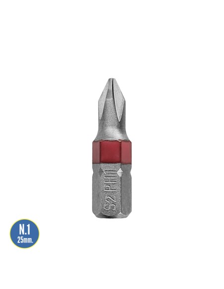 Puntas Largas Destornillador Phillips Nº 1 (2 Piezas). Acero S2 al Cromo Vanadio. Puntas Hexagonales, Destorpuntas,