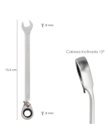 Llave Combinada Con Carraca 8 mm. DIN 3113