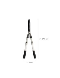 Tijera Podar Setos 2 Manos Aluminio Telescopicas, Hojas Acero Antiadherente, Mango TPR, Ajuste Corte, 2