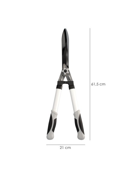 Tijera Podar Setos 2 Manos Aluminio 63 cm. Hojas Acero Antiadherente, Mango TPR, Ajuste Corte