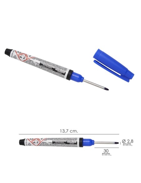 Rotulador Marcador Punta Larga Azul, Marcador Agujeros Profundos, Marcador Zonas Dificil Acceso, Trazador, Rotulador Obras,