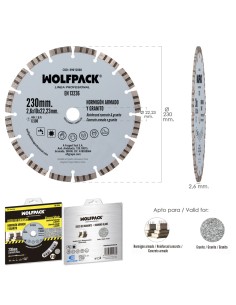 Disco Diamante Hormigon Armado / Granito Ø 230 mm. Segmento Diamantado 10 mm. 2