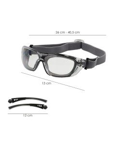 Gafas de Seguridad Acolchadas Cristales Transparentes Con Patillas o Goma Elastica. Patillas Engomadas EN/166 2