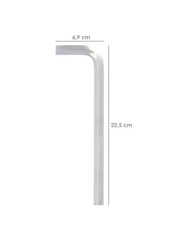 Llave Allen Larga Acero Cromo Vanadio Profesional 14,0 mm. Llave Hexagonal, Llave Allen Taller Mecanica, Llave Allen Bricolaje