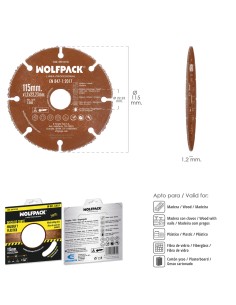 Disco Corte Madera / Plastico Ø 115 mm. Filo De Carburo De Tungsteno 2