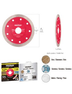 Disco Diamante Ø 115 mm. Porcelanicos, Gres, Ceramica, Solerias. Segmento Diamantado 10 mm. 2