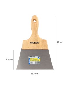 Espatula Techos Mango Madera Hoja Acero 90 x 160 mm. Espatula Yeso, Espatula Pintor, Espatula Masillas, Espatula Pladur, etc. 2