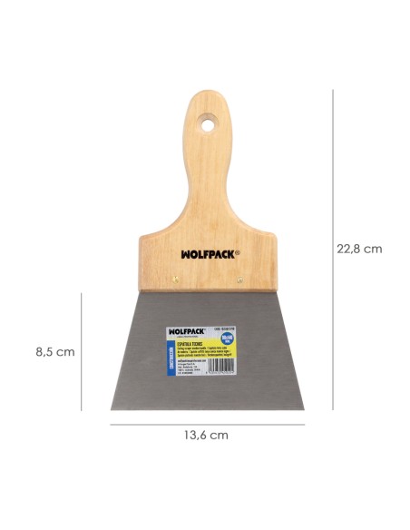 Espatula Techos Mango Madera Hoja Acero 90 x 140 mm. Espatula Yeso, Espatula Pintor, Espatula Masillas, Espatula Pladur, etc.