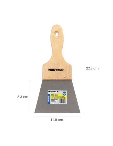 Espatula Techos Mango Madera Hoja Acero 90 x 120 mm. Espatula Yeso, Espatula Pintor, Espatula Masillas, Espatula Pladur, etc.