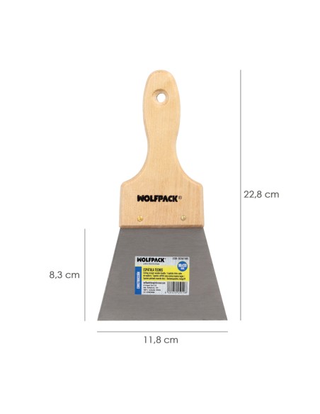 Espatula Techos Mango Madera Hoja Acero 90 x 120 mm. Espatula Yeso, Espatula Pintor, Espatula Masillas, Espatula Pladur, etc.