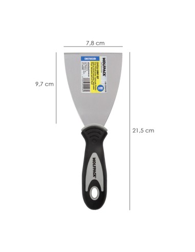 Espatula Mango Gummy Grip Hoja 80 mm. Espatula Yeso, Espatula Pintor, Espatula Masillas, Espatula Pladur, etc.