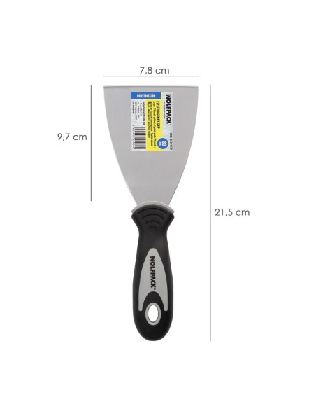 Espatula Mango Gummy Grip Hoja 80 mm. Espatula Yeso, Espatula Pintor, Espatula Masillas, Espatula Pladur, etc.