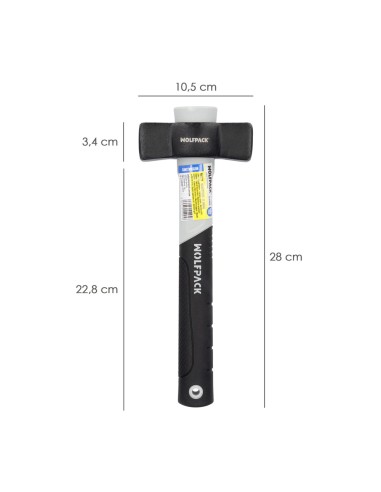 Maceta Mango Fibra Vidrio Mango Fibra Vidrio Con Empuñadura Antideslizante. 800 Gramos 28 cm.