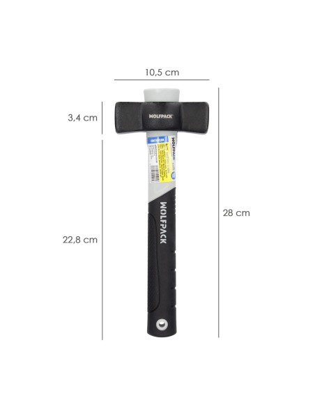 Maceta Mango Fibra Vidrio Mango Fibra Vidrio Con Empuñadura Antideslizante. 800 Gramos 28 cm.