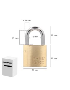 Candado Laton Arco Normal 30 mm. Serie Target. Arco Endurecido. Candado Maletas, Candado Taquillas, Candado Puertas 2