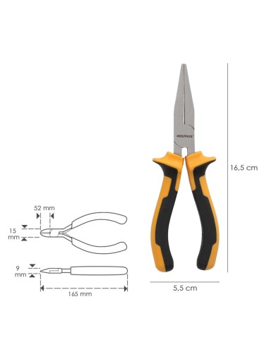 Alicates Boca Plana 150 mm. Acero DIN 5745 Alicates Punta Plana, Alicates Boca Plana Larga,