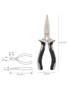 Alicates Boca Plana 150 mm. Acero Cromo Vanadio DIN-ISO 5745 Alicates Punta Plana, Alicates Boca Plana Larga, 2