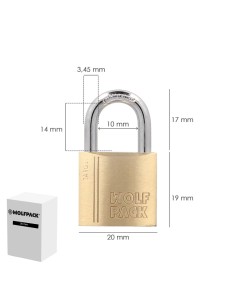 Candado Laton Arco Normal 20 mm. Serie Target. Arco Endurecido. Candado Maletas, Candado Taquillas, Candado Puertas 2