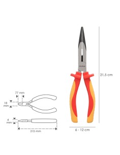 Alicates Boca Recta 200 mm. Mangos Aislados Acero Cromo Vanadio Pelacables, Corta Cables, Pelador Cables 2
