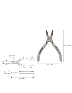Alicates Arandelas Interiores Curvo 125 mm. Acero Din 5254. Anillos De Presion, Anillos De Retención, Arandelas Circlips 2