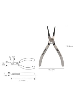 Alicates Arandelas Interiores Recto 175 mm. Acero Din 5256. Anillos De Presion, Anillos De Retención, Arandelas Circlips 2