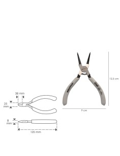 Alicates Arandelas Interiores Recto 125 mm. Acero Din 5256. Anillos De Presion, Anillos De Retención, Arandelas Circlips 2