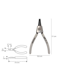 Alicates Arandelas Exteriores Curvo 175 mm. Acero Din 5254. Anillos De Presion, Anillos De Retención, Arandelas Circlips 2