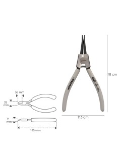 Alicates Arandelas Exteriores Recto 175mm. Acero Din 5254. Anillos De Presion, Anillos De Retención, Arandelas Circlips 2