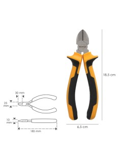 Alicates Corte Diagonal 175 mm. Acero DIN 5749 Pelacables, Corta Cables, Pelador Cables 2