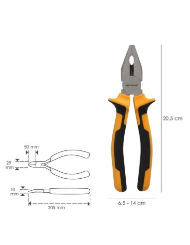 Alicates Universales 200 mm. Acero DIN 5746