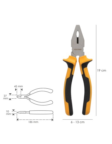 Alicates Universales 175 mm. Acero DIN 5746