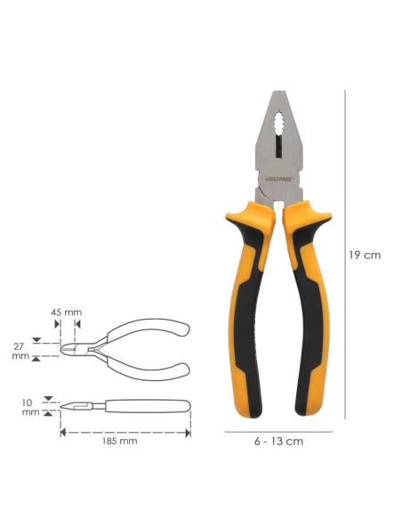 Alicates Universales 175 mm. Acero DIN 5746