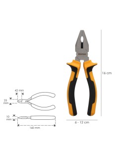 Alicates Universales 150 mm. Acero DIN 5746 2