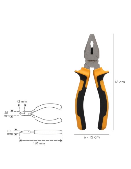 Alicates Universales 150 mm. Acero DIN 5746