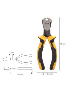 Alicates Corte Frontal 150 mm. Acero DIN 5745. Pelacables, Corta Cables, Pelador Cables, 2
