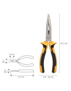 Alicates Boca Curva 200 mm. Acero DIN 5745 Alicates Punta Curva, Alicates Boca Curva Larga, 2