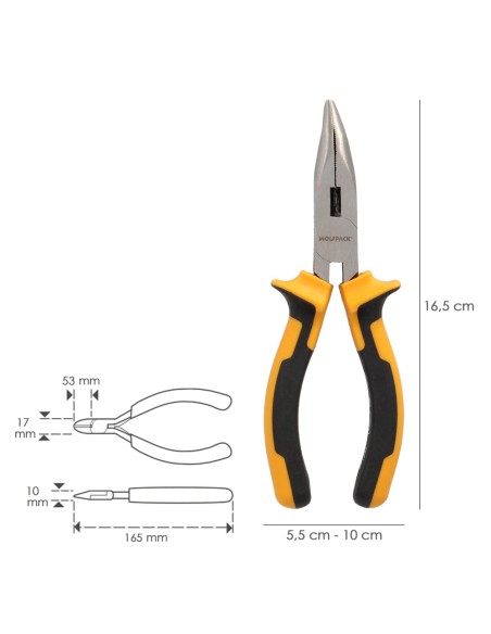 Alicates Boca Curva 150 mm. Acero DIN 5745 Alicates Punta Curva, Alicates Boca Curva Larga,