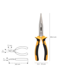 Alicates Boca Recta 200 mm. Acero DIN 5745 Alicates Punta Recta, Alicates Boca Recta Larga, 2