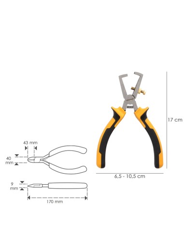 Alicates Pelacables 150 mm. Acero DIN 5745 Pelacables, Corta Cables, Pelador Cables,
