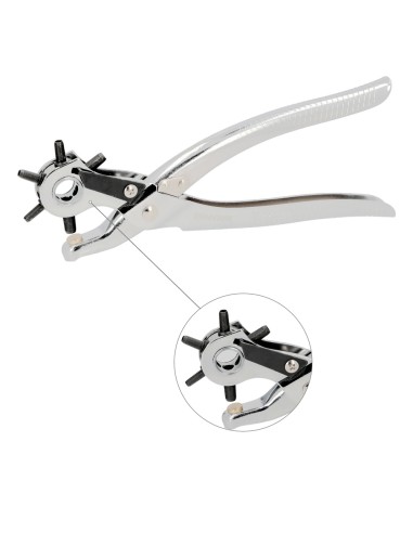 Sacabocados Estrella Profesional 225 mm. Agujeros de Ø 2,5 a 5 mm. Alicates Agujeros, Perforador Cuero, Alicates Cinturones,