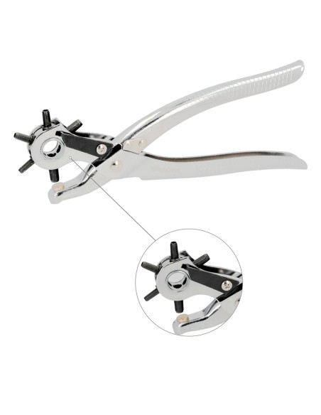 Sacabocados Estrella Profesional 225 mm. Agujeros de Ø 2,5 a 5 mm. Alicates Agujeros, Perforador Cuero, Alicates Cinturones,