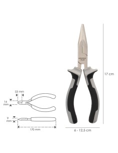 Alicates Boca Recta 150 mm. Acero Cromo Vanadio DIN-ISO 5745 Alicates Punta Recta, Alicates Boca Recta Larga, 2