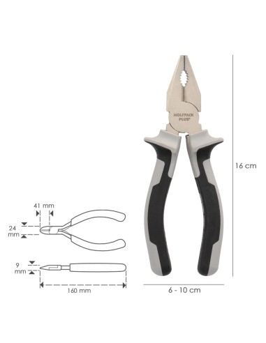 Alicates Universales 150 mm. Acero Cromo Vanadio DIN-ISO 5746